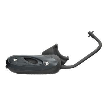 Uitlaat origineel model piaggio euro-2 zwart centro 4t, fly 4t, liberty 4t, sportcity, zip 4t
